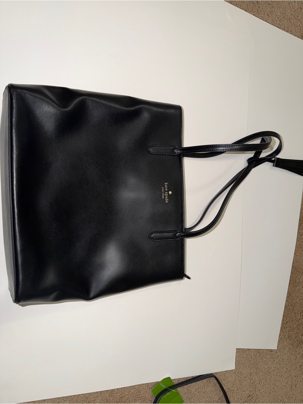 kate spade Black Leather Double-Handle Tote